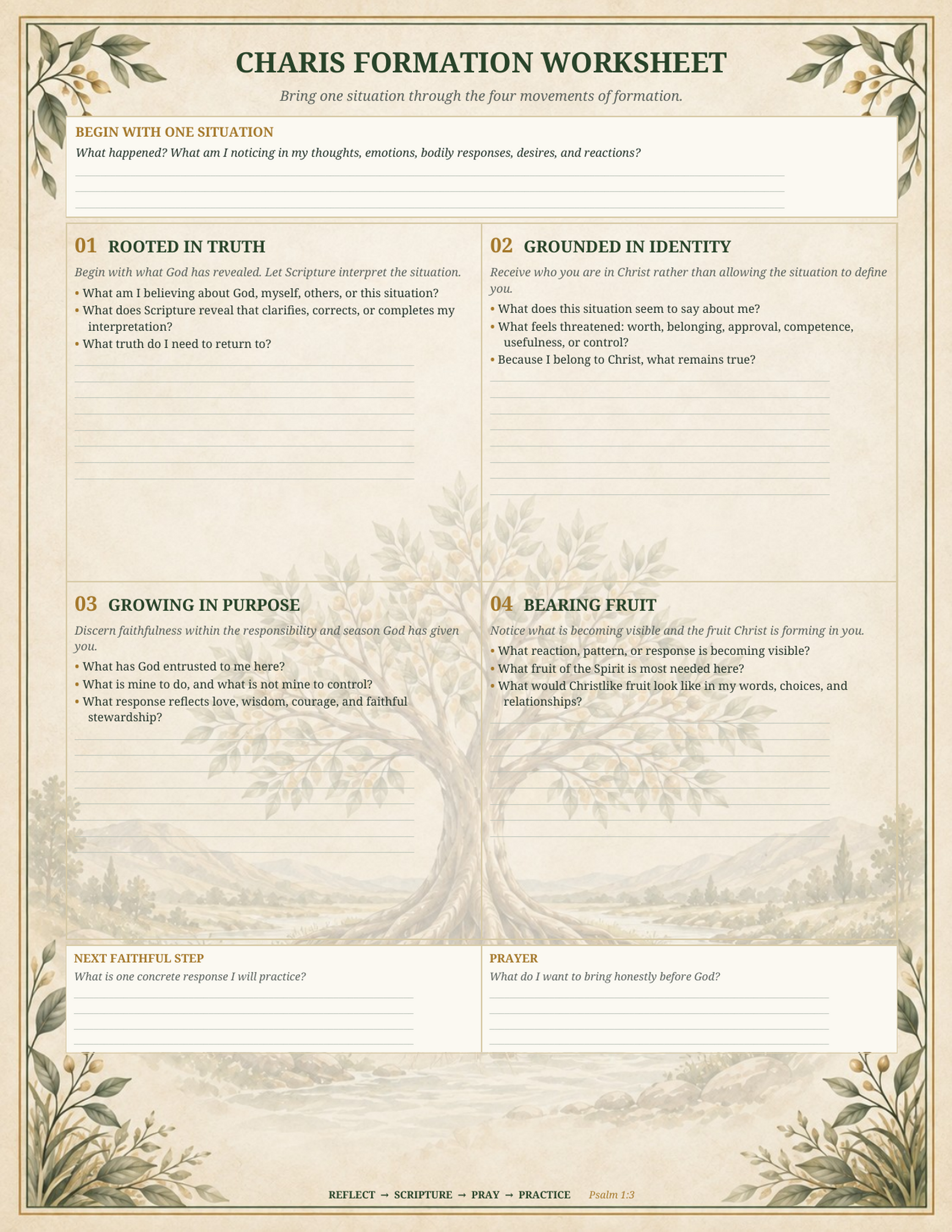 Charis Formation Worksheet – full printable preview